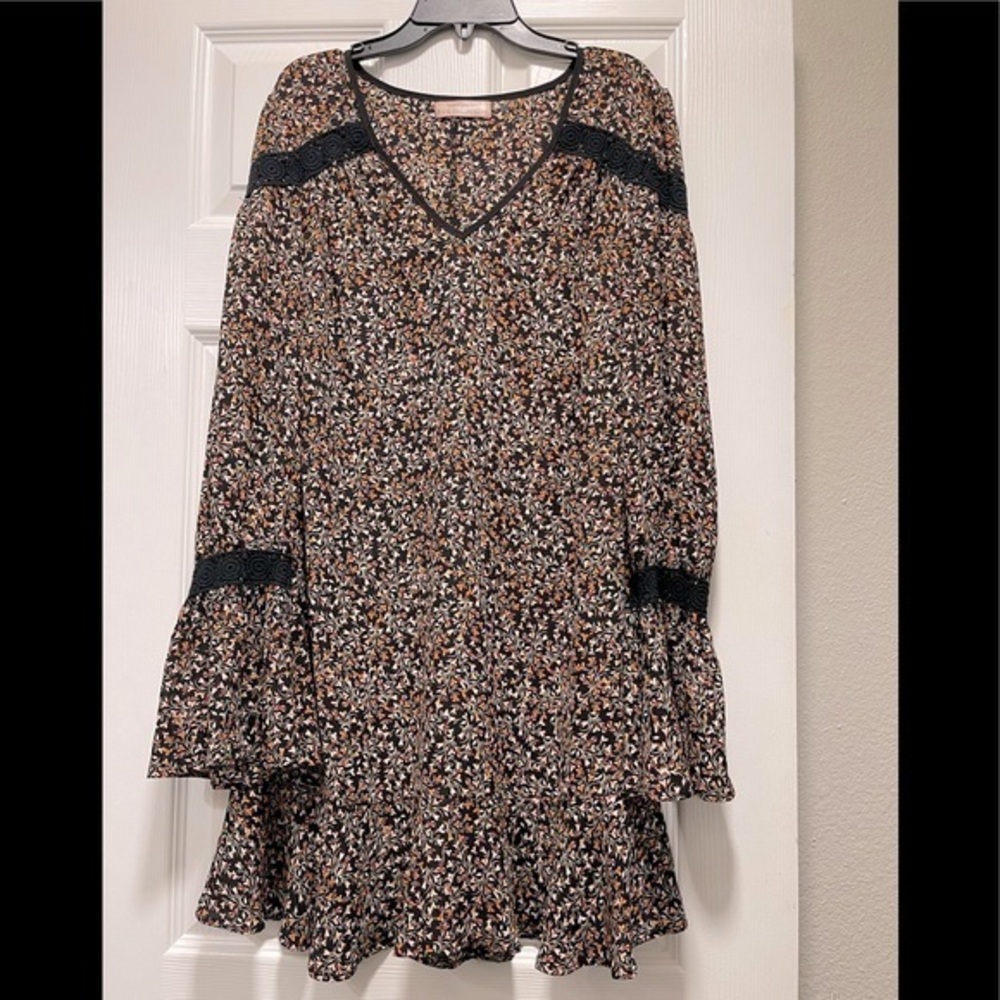 Band of Gypsies ruffle floral embroidered dress